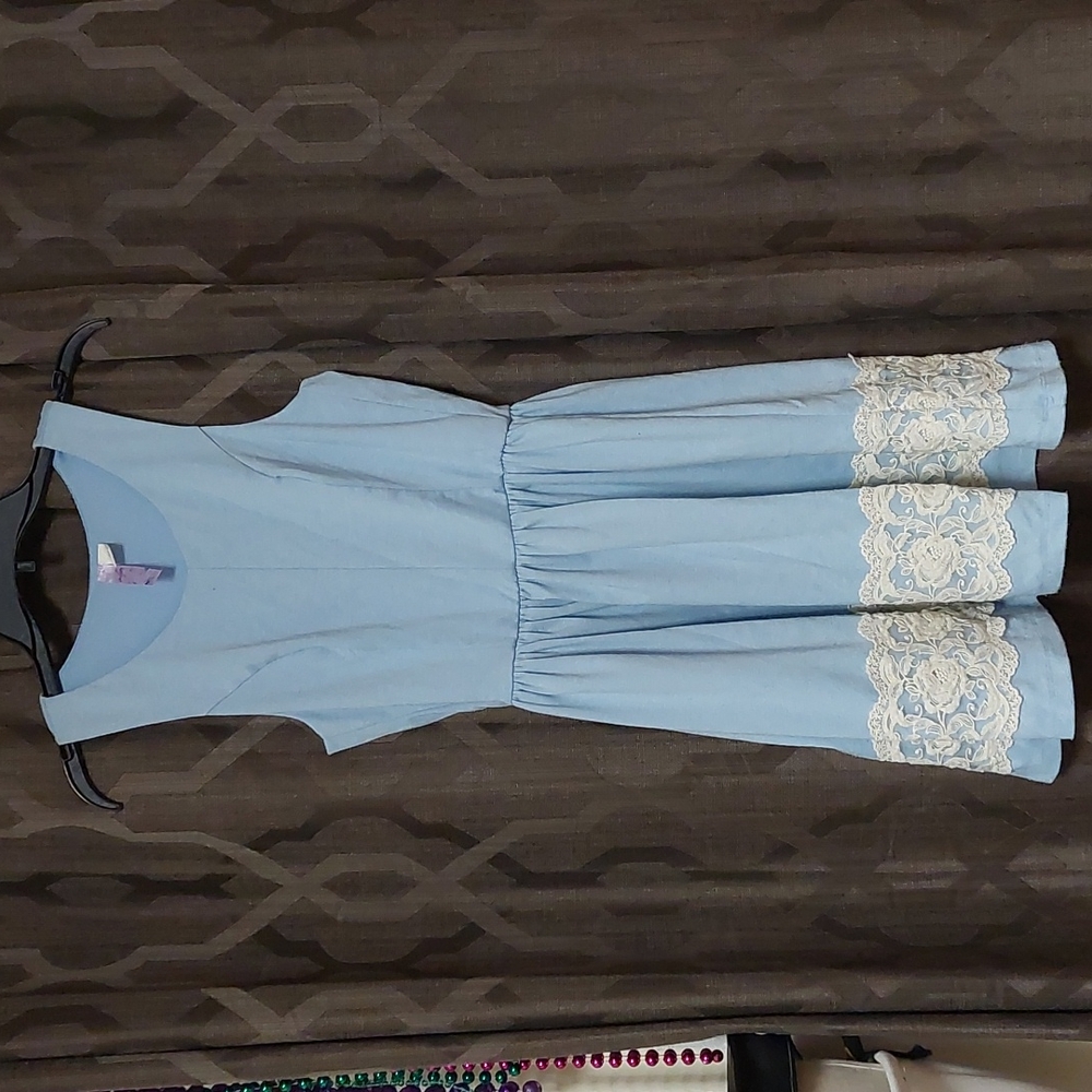 Light blue dress with lace